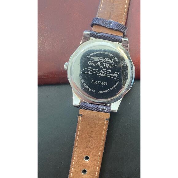 Men's 45mm Silver Tone Game Time NASCAR Carl Edwards Watch - Picture 4 of 4
